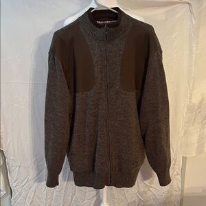 Men's Dark Brown Zip-Up Sweater